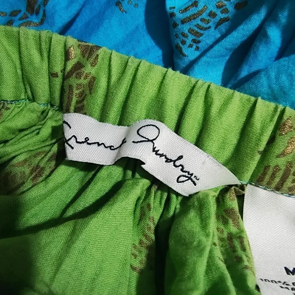 French Laundry Boho Ombre Green and Blue Maxi Skirt #7